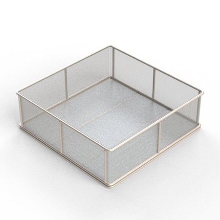 Anysizebasket Rectangular Wire Mesh Basket: 18Lx18Wx6H, 304 SS, 5/16 Rod Frame, No Handles, Mesh: 8 x .047 TMT-180180060-N08S